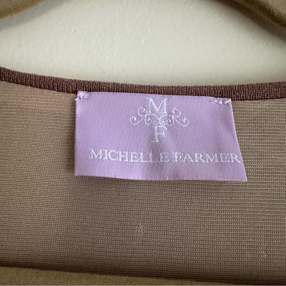 Michelle Farmer • Intarsia Viscose Midi Dress in Rose Gold - Picture 2 of 7